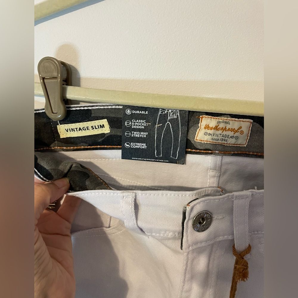 Weatherproof vintage slim Mens white skinny jeans size 30Wx32Lnew with tags. - Picture 3 of 11